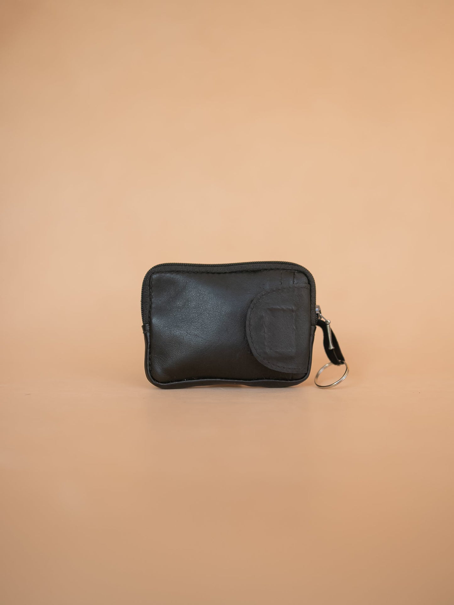 The Real McCaul Coin Purse Key Case Card Holder Wallet - Kangaroo Australian Made Australian Owned Tri-Pocket Leather Pouch 