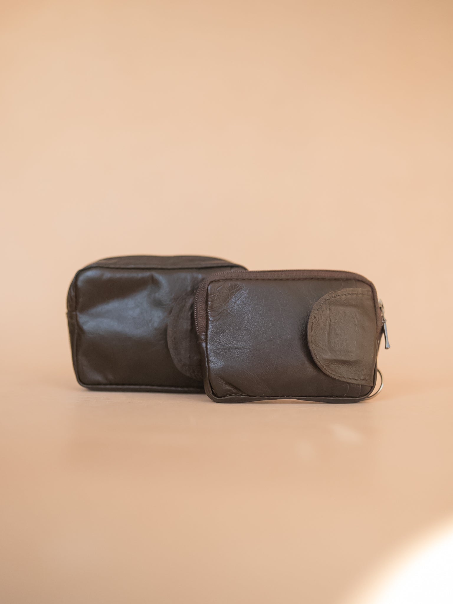The Real McCaul Coin Purse Key Case Card Holder Wallet - Kangaroo Australian Made Australian Owned Tri-Pocket Leather Pouch 