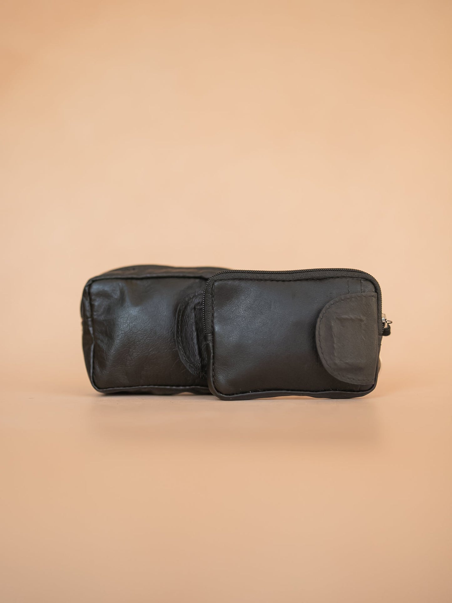 The Real McCaul Coin Purse Key Case Card Holder Wallet - Kangaroo Australian Made Australian Owned Tri-Pocket Leather Pouch 