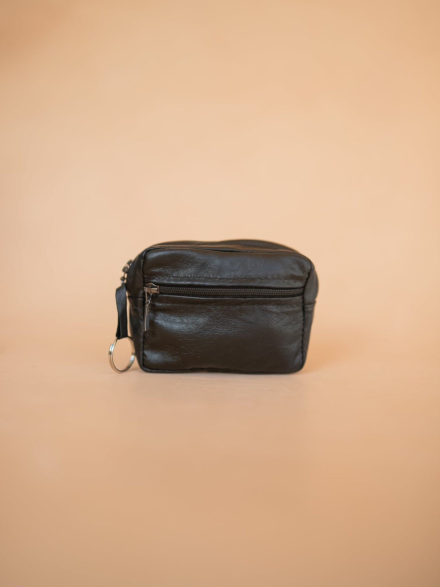 The Real McCaul Coin Purse Key Case Card Holder Wallet - Kangaroo Australian Made Australian Owned Tri-Pocket Leather Pouch 