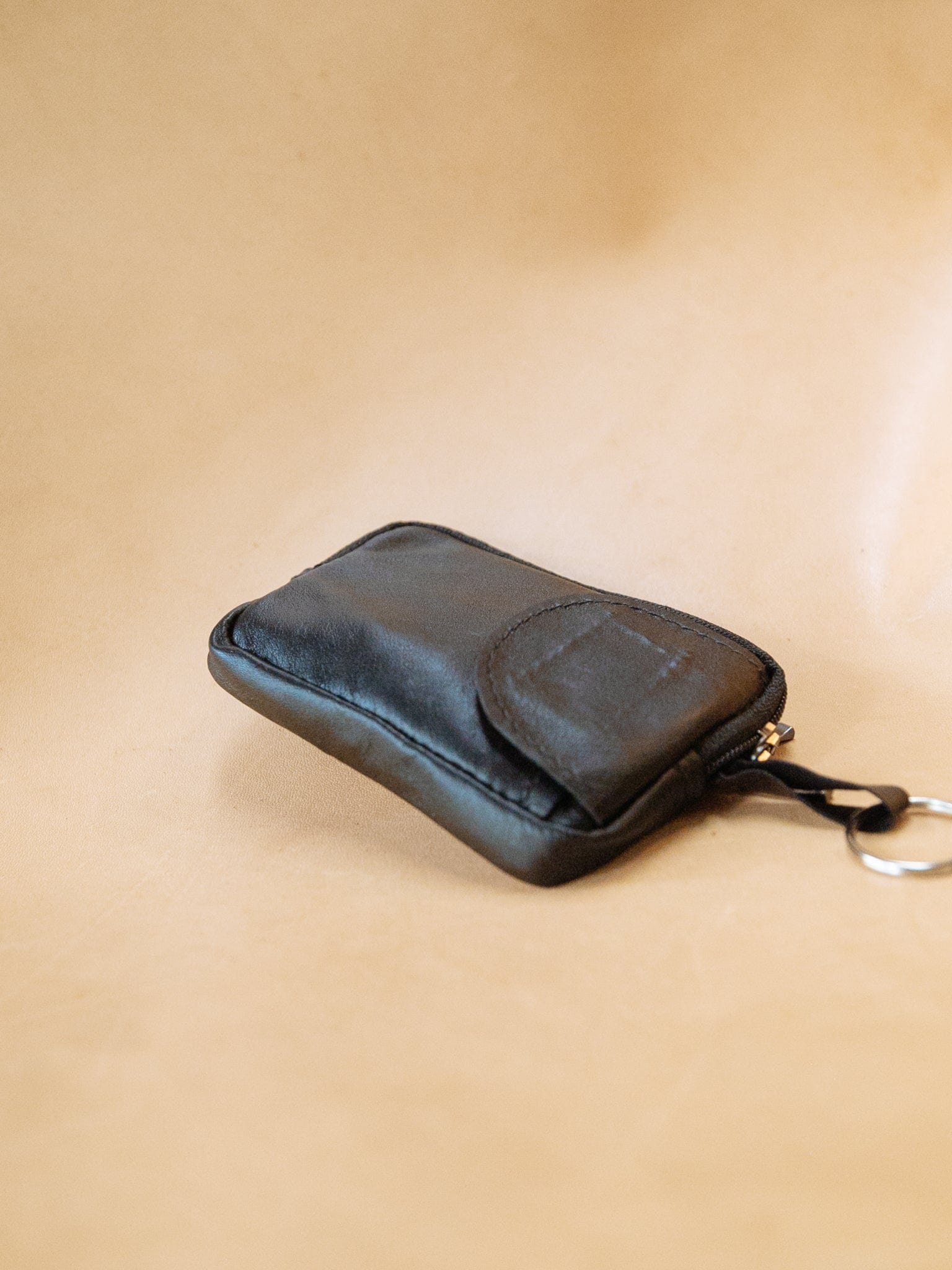 The Real McCaul Coin Purse Key Case Card Holder Wallet Australian Made Australian Owned Tri-Pocket Leather Pouch 