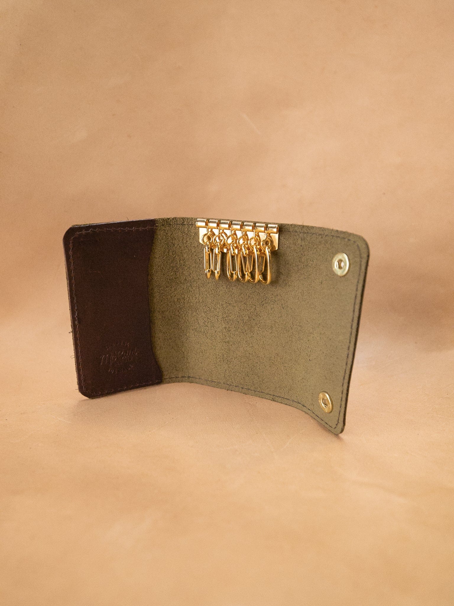 The Real McCaul Coin Purse Key Case Wallet Australian Made Australian Owned Tri-Pocket Leather Pouch 