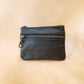 The Real McCaul Coin Purse Large / Black / Antique Paula Zip Pouch - Cowhide Australian Made Australian Owned Paula Zip Leather Pouch Purse- Made in Australia Cowhide leather