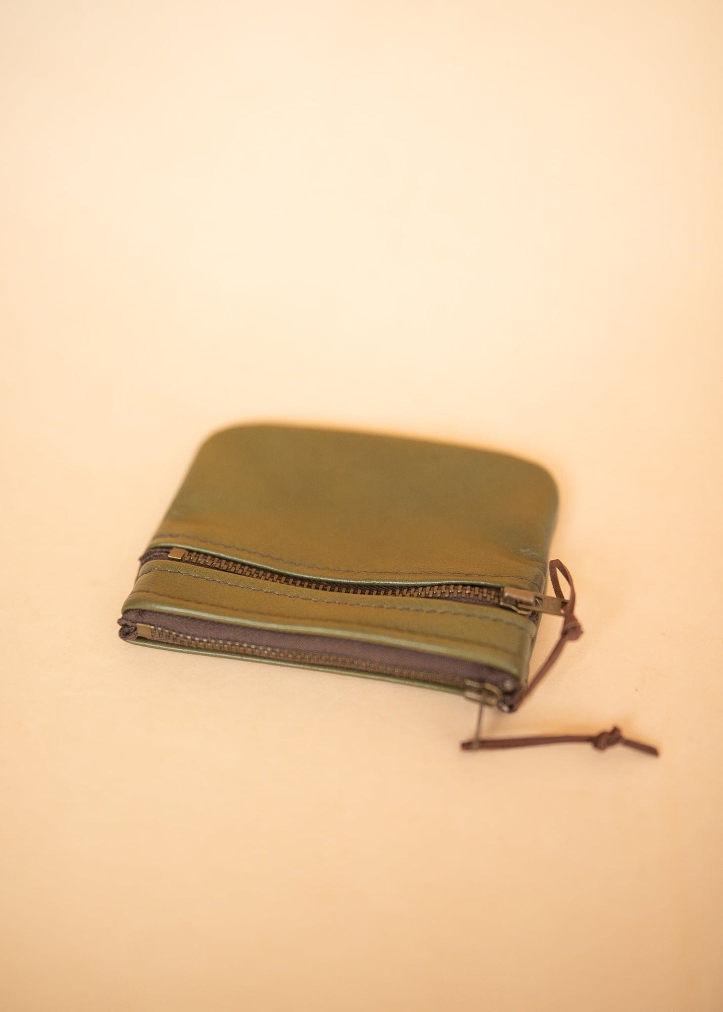 The Real McCaul Coin Purse Mini Paula Zip Pouch - Kangaroo Australian Made Australian Owned Paula Zip Leather Pouch Purse- Made in Australia Cowhide leather