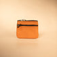 The Real McCaul Coin Purse Orange Mini Paula Zip Pouch - Kangaroo Australian Made Australian Owned Paula Zip Leather Pouch Purse- Made in Australia Cowhide leather