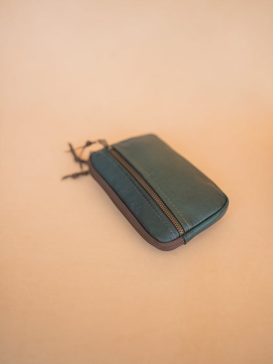 The Real McCaul Coin Purse Parker Pouch - Kangaroo Australian Made Australian Owned Tri-Pocket Leather Pouch 