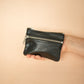 The Real McCaul Coin Purse Paula Zip Pouch - Kangaroo Australian Made Australian Owned Paula Zip Leather Pouch Purse- Made in Australia Kangaroo leather
