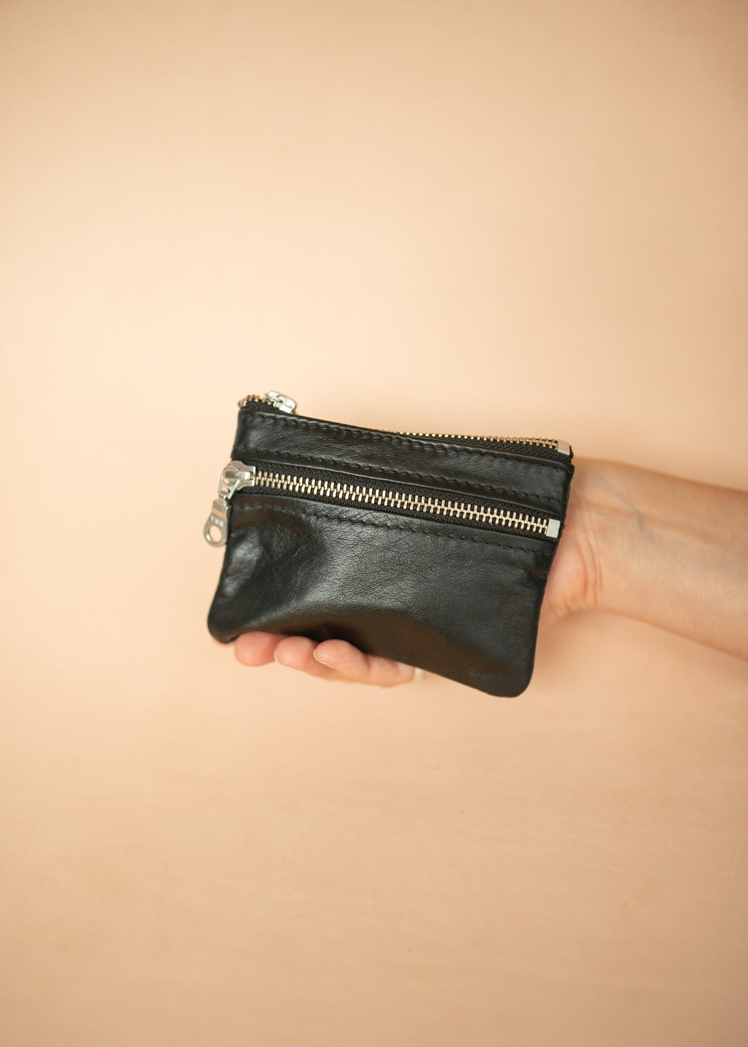 The Real McCaul Coin Purse Paula Zip Pouch - Kangaroo Australian Made Australian Owned Paula Zip Leather Pouch Purse- Made in Australia Kangaroo leather