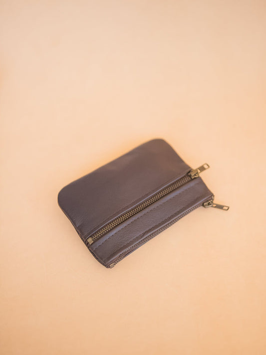 The Real McCaul Coin Purse Paula Zip Pouch - Kangaroo Australian Made Australian Owned Paula Zip Leather Pouch Purse- Made in Australia Kangaroo leather