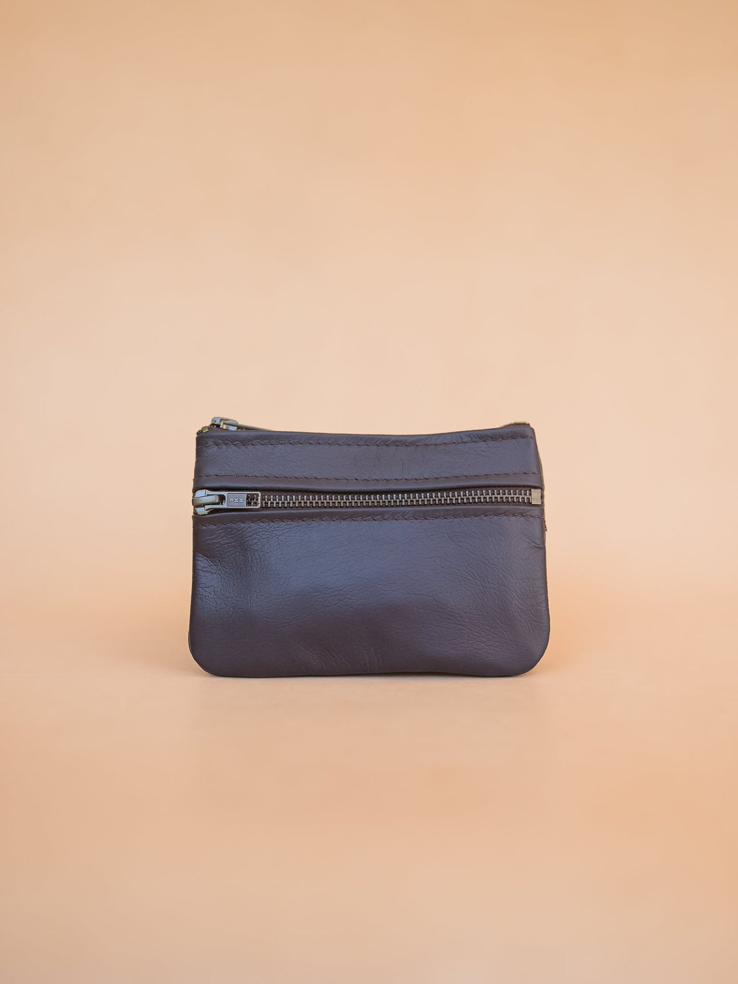 The Real McCaul Coin Purse Small / Purple / Antique Paula Zip Pouch - Kangaroo Australian Made Australian Owned Paula Zip Leather Pouch Purse- Made in Australia Kangaroo leather