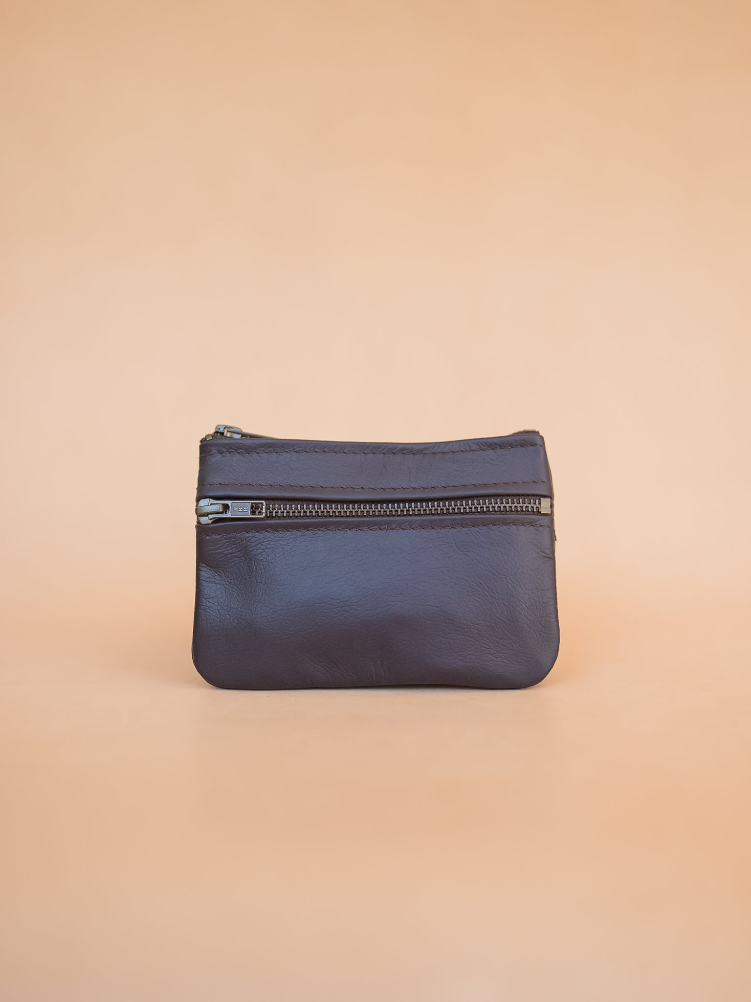The Real McCaul Coin Purse Small / Purple / Antique Paula Zip Pouch - Kangaroo Australian Made Australian Owned Paula Zip Leather Pouch Purse- Made in Australia Kangaroo leather