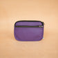 The Real McCaul Coin Purse Small / Purple / Silver Parker Pouch - Kangaroo Australian Made Australian Owned Tri-Pocket Leather Pouch 