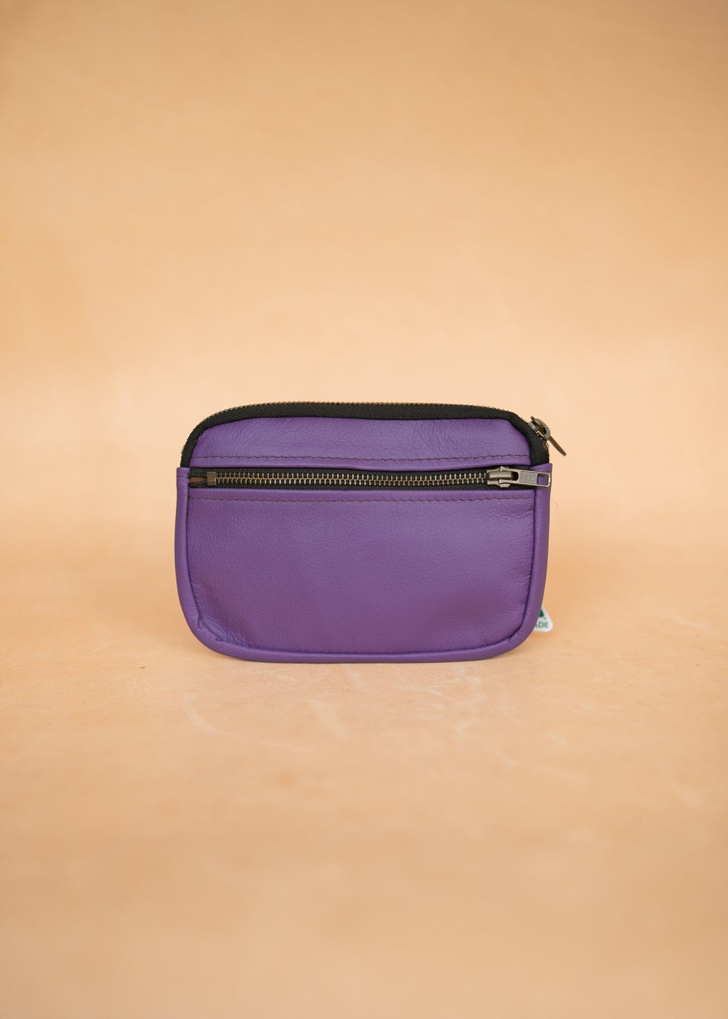 The Real McCaul Coin Purse Small / Purple / Silver Parker Pouch - Kangaroo Australian Made Australian Owned Tri-Pocket Leather Pouch 