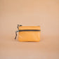 The Real McCaul Coin Purse Small / Yellow / Antique Paula Zip Pouch - Kangaroo Australian Made Australian Owned Paula Zip Leather Pouch Purse- Made in Australia Kangaroo leather