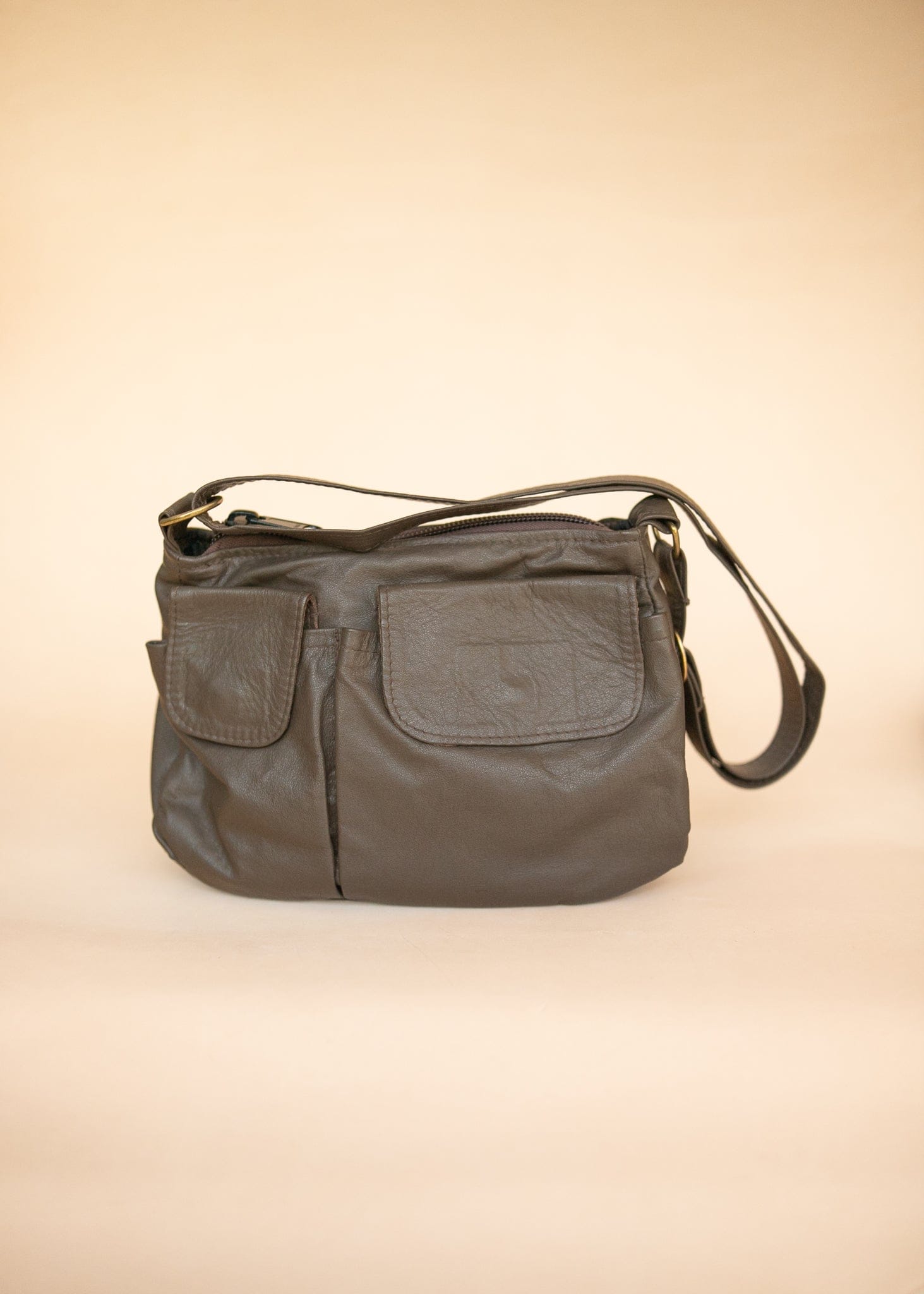 The Real McCaul Handbags Annette HandBag - Large - Cowhide - Dark Brown Australian Made Australian Owned Made in Australia Handbag- Large Annette Bag Genuine Leather