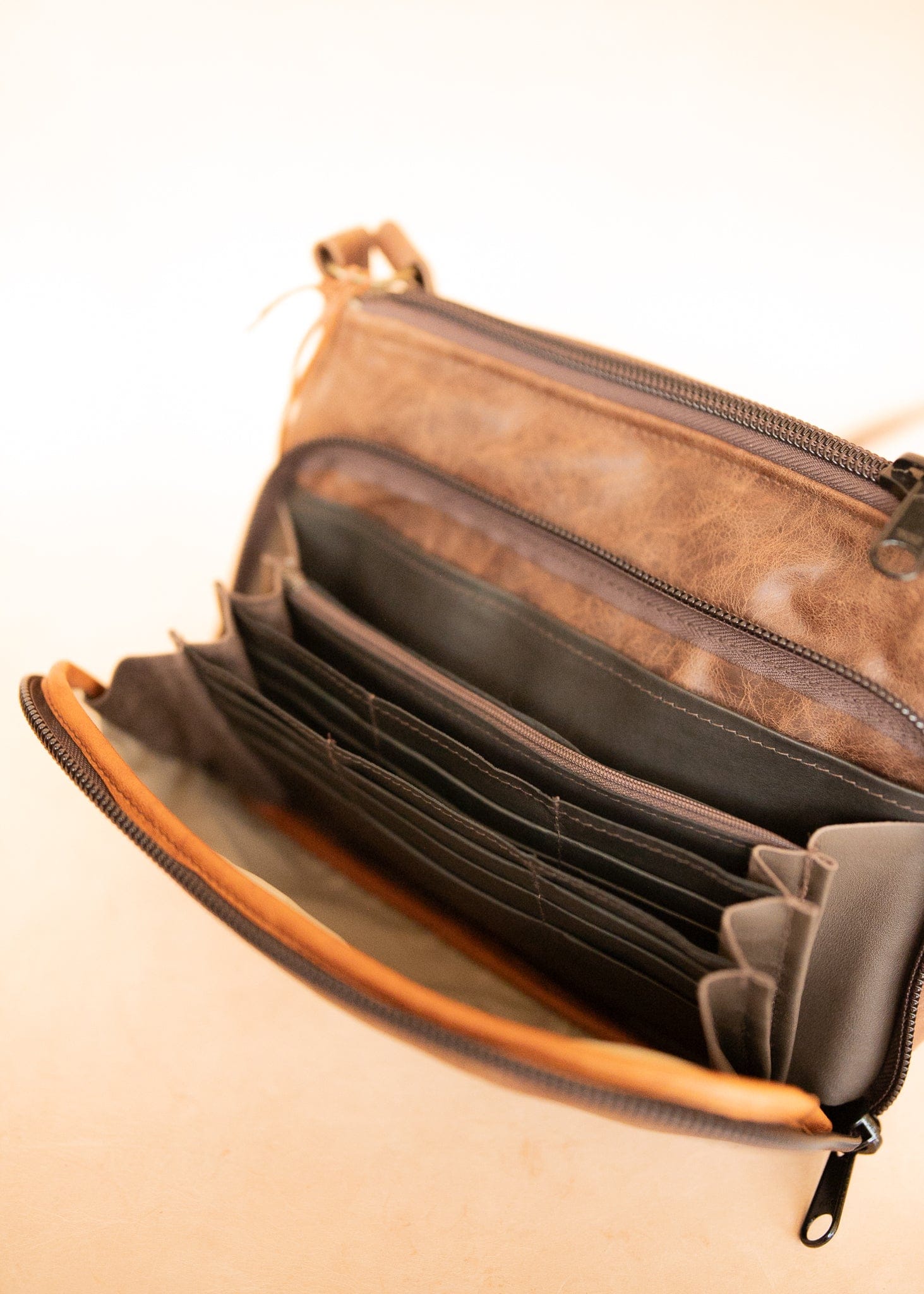 The Real McCaul Handbags Annette HandBag - Large - Cowhide - Premium Marble Brown Australian Made Australian Owned Made in Australia Handbag- Large Annette Bag Genuine Leather