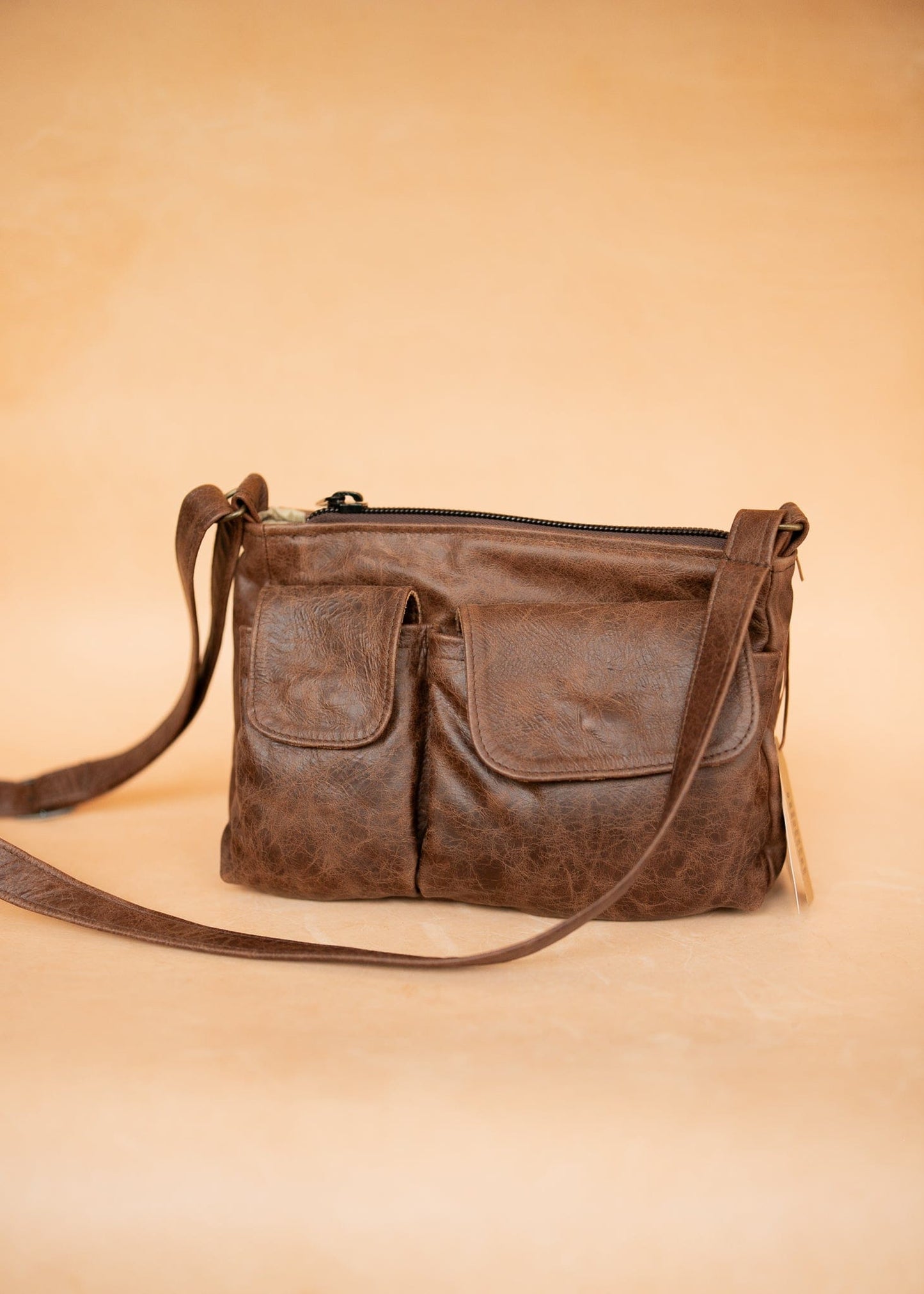 The Real McCaul Handbags Annette HandBag - Large - Cowhide - Premium Marble Brown Australian Made Australian Owned Made in Australia Handbag- Large Annette Bag Genuine Leather