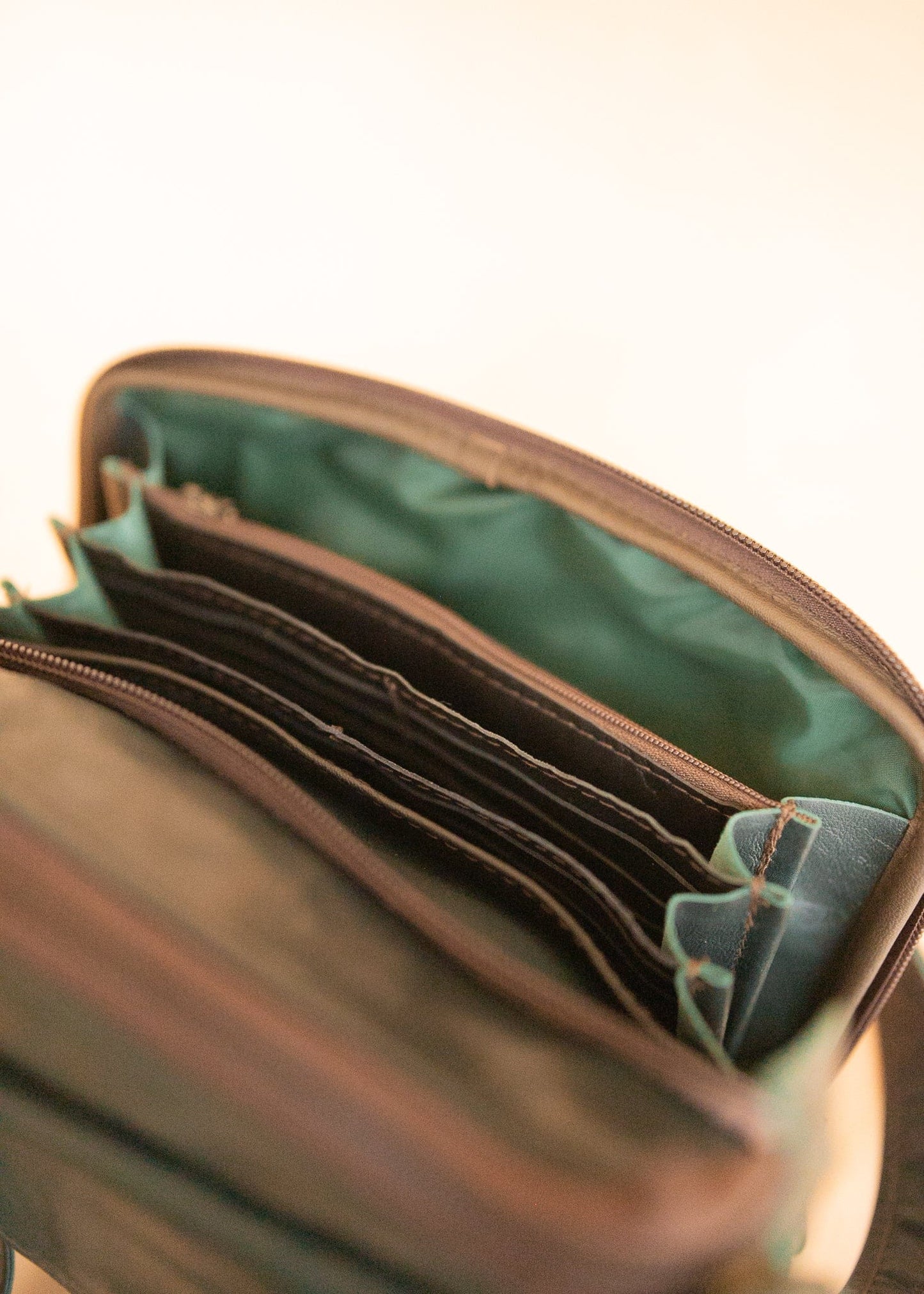 The Real McCaul Handbags Annette HandBag - Small - Kangaroo - Juniper Green Australian Made Australian Owned Made in Australia Handbag- Small Annette HandBag Crossbody Bag Genuine Kangaroo Leather