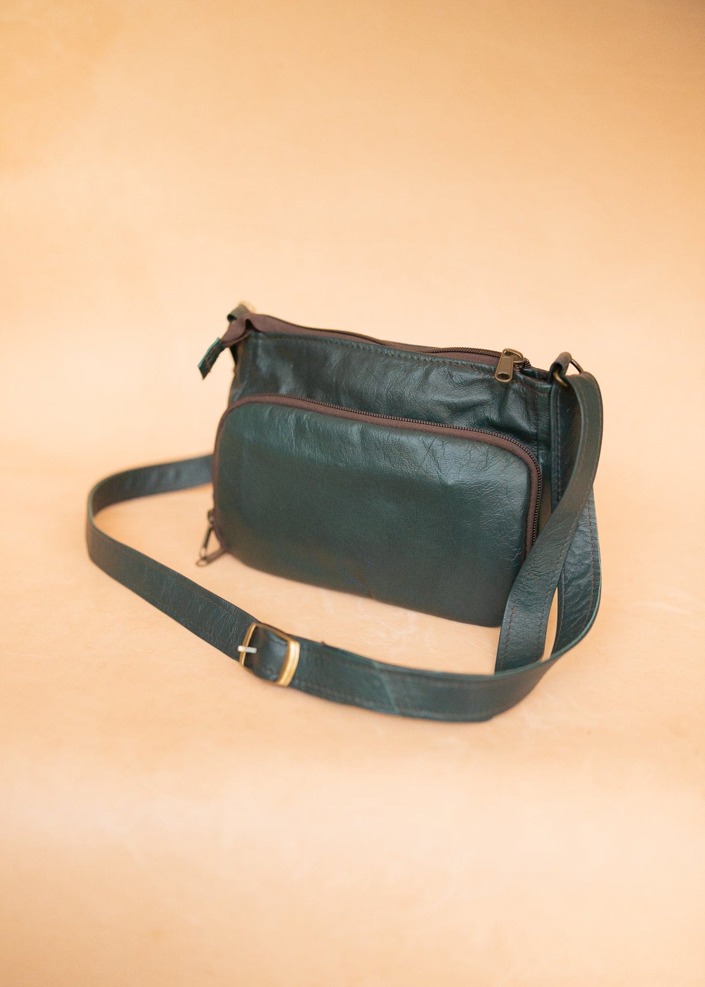 The Real McCaul Handbags Annette HandBag - Small - Kangaroo - Juniper Green Australian Made Australian Owned Made in Australia Handbag- Small Annette HandBag Crossbody Bag Genuine Kangaroo Leather