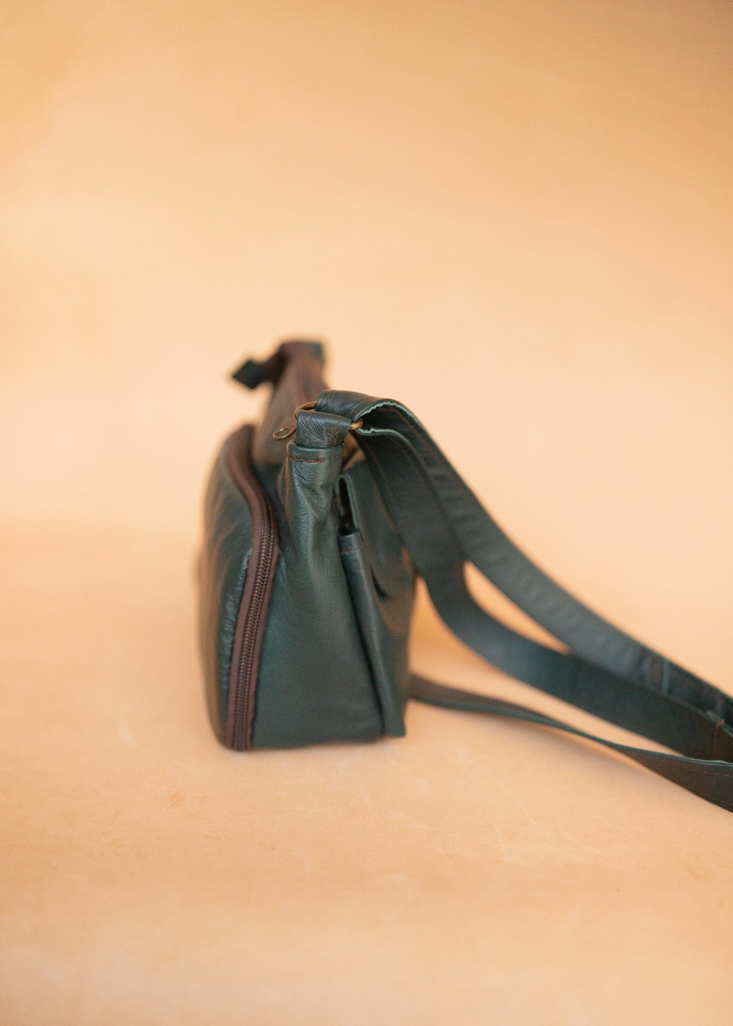 The Real McCaul Handbags Annette HandBag - Small - Kangaroo - Juniper Green Australian Made Australian Owned Made in Australia Handbag- Small Annette HandBag Crossbody Bag Genuine Kangaroo Leather