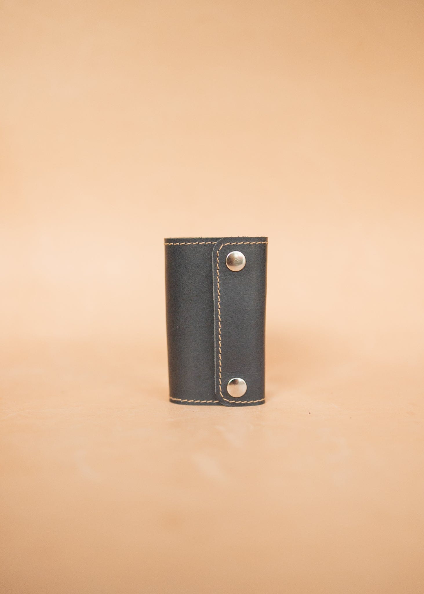 The Real McCaul Keyring Traditional Key Case Wallet Australian Made Australian Owned Tri-Pocket Leather Pouch 