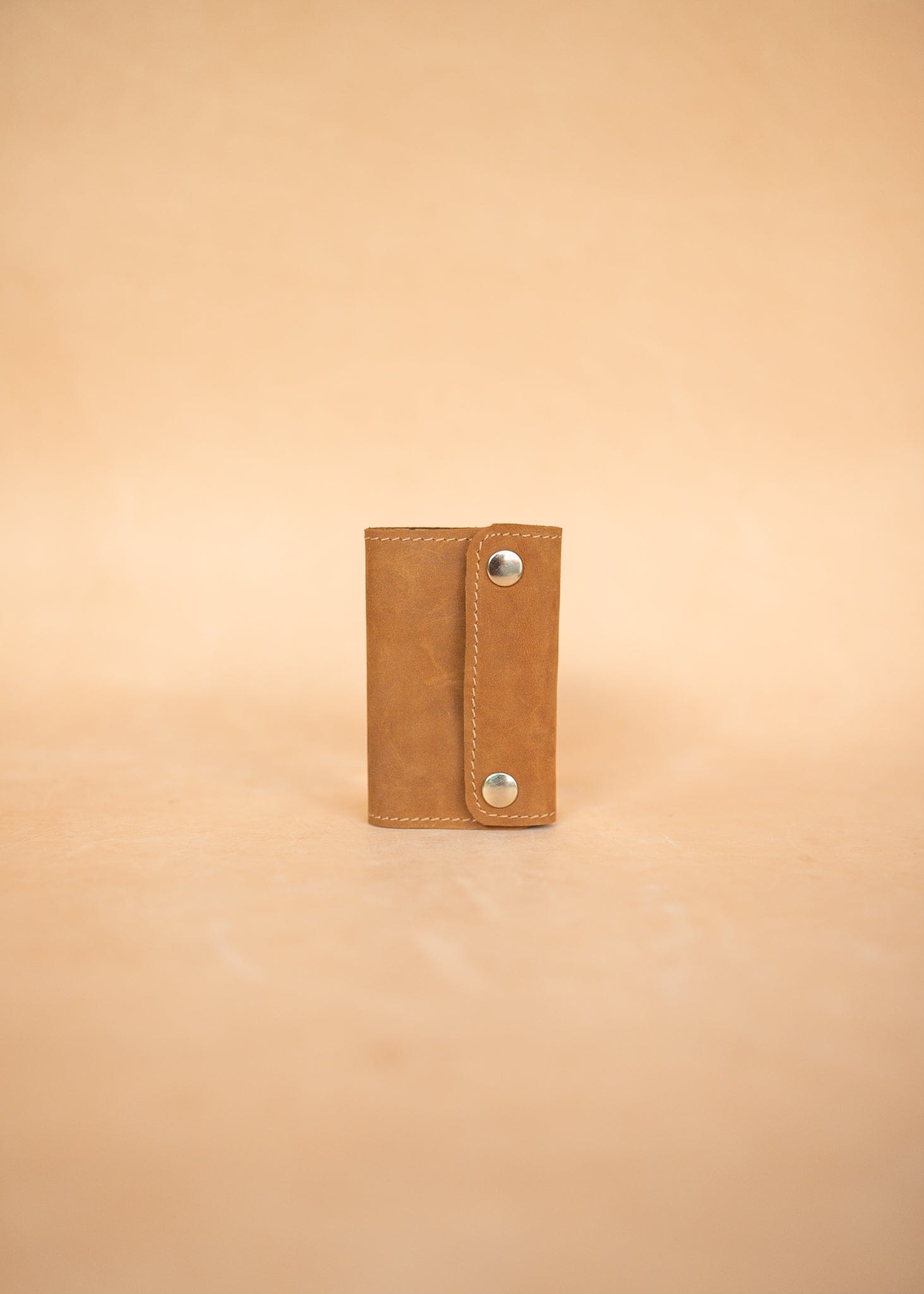 The Real McCaul Keyring Vintage Traditional Key Case Wallet Australian Made Australian Owned Tri-Pocket Leather Pouch 