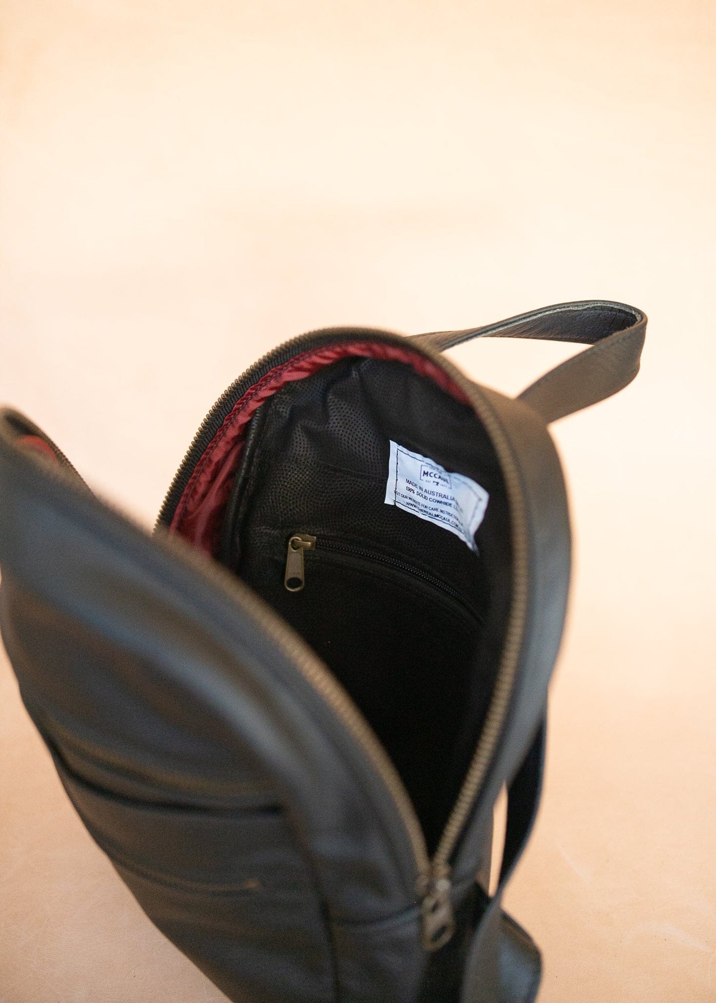 The Real McCaul Leathergoods Back Packs The Annie Backpack - Large - Cowhide - Black Australian Made Australian Owned Leather Backpacks Made in Australia