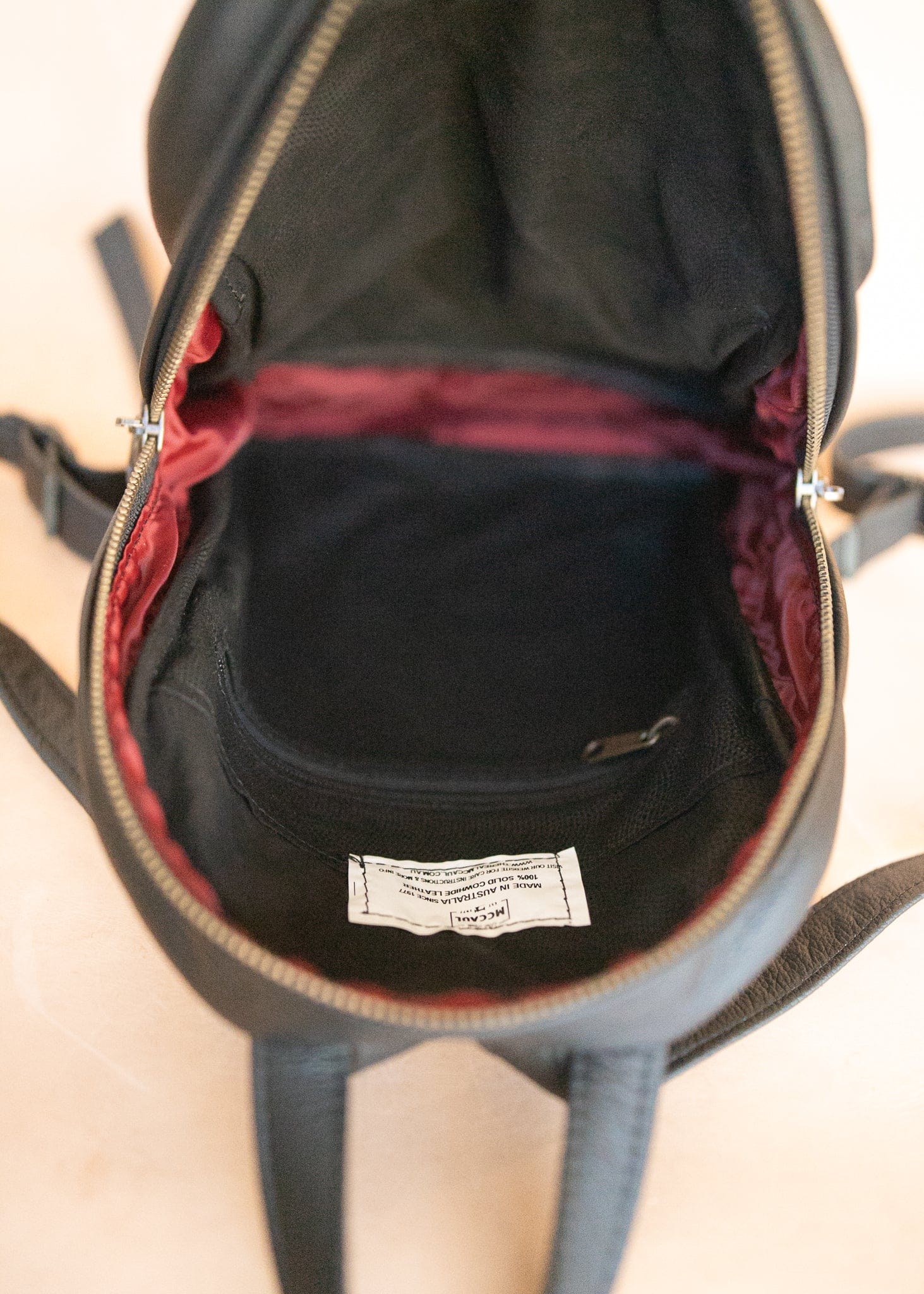 The Real McCaul Leathergoods Back Packs The Annie Backpack - Large - Cowhide - Black Australian Made Australian Owned Leather Backpacks Made in Australia