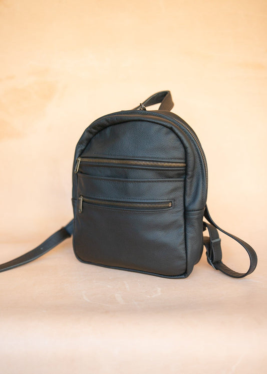 The Real McCaul Leathergoods Back Packs The Annie Backpack - Large - Cowhide - Black Australian Made Australian Owned Leather Backpacks Made in Australia