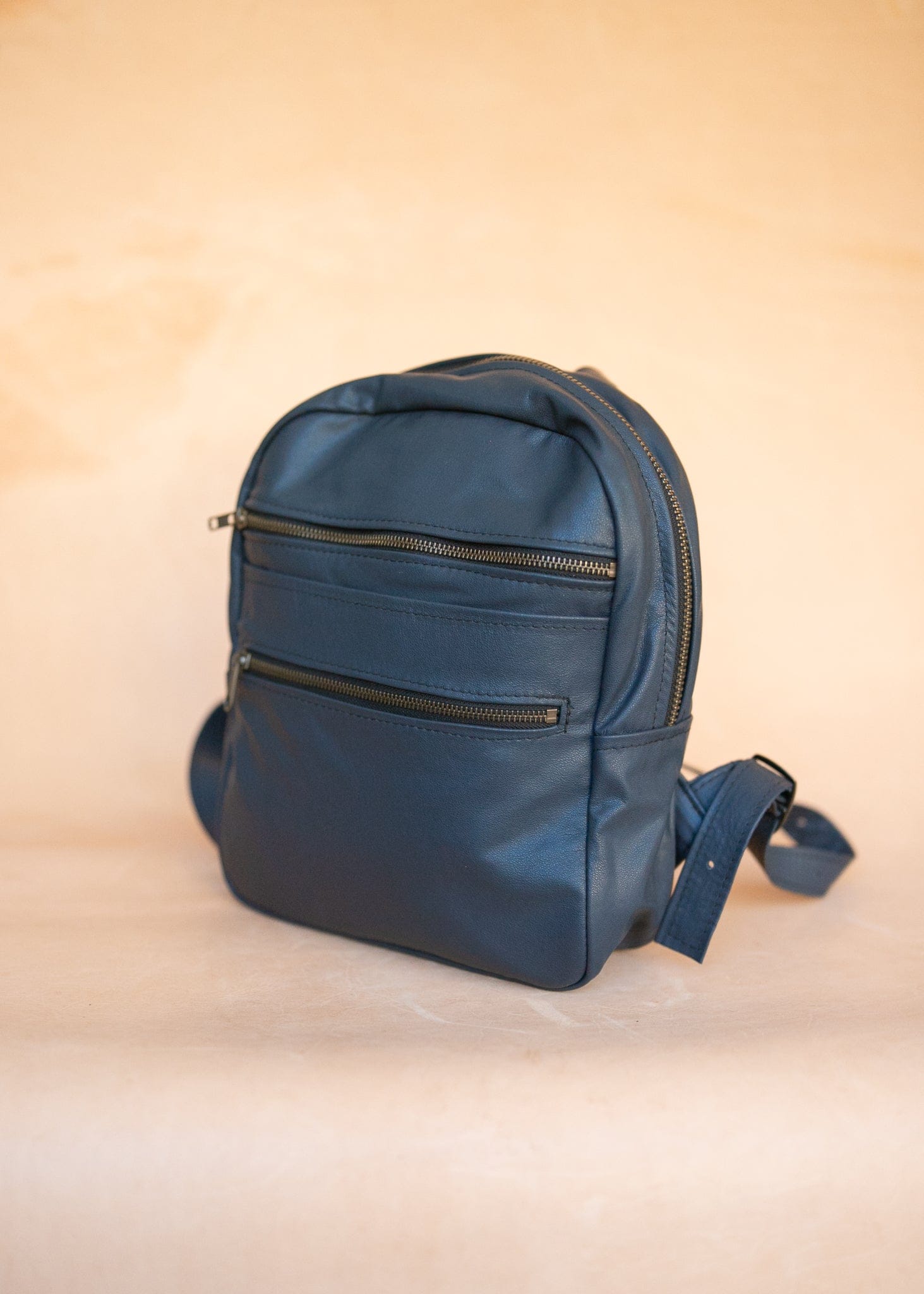 The Real McCaul Leathergoods Back Packs The Annie Backpack - Large - Cowhide - Navy Australian Made Australian Owned Leather Backpacks Made in Australia