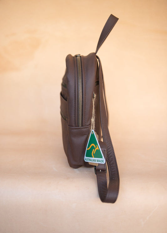 The Real McCaul Leathergoods Back Packs The Annie Backpack - Large - Cowhide - Plum Australian Made Australian Owned Leather Backpacks Made in Australia