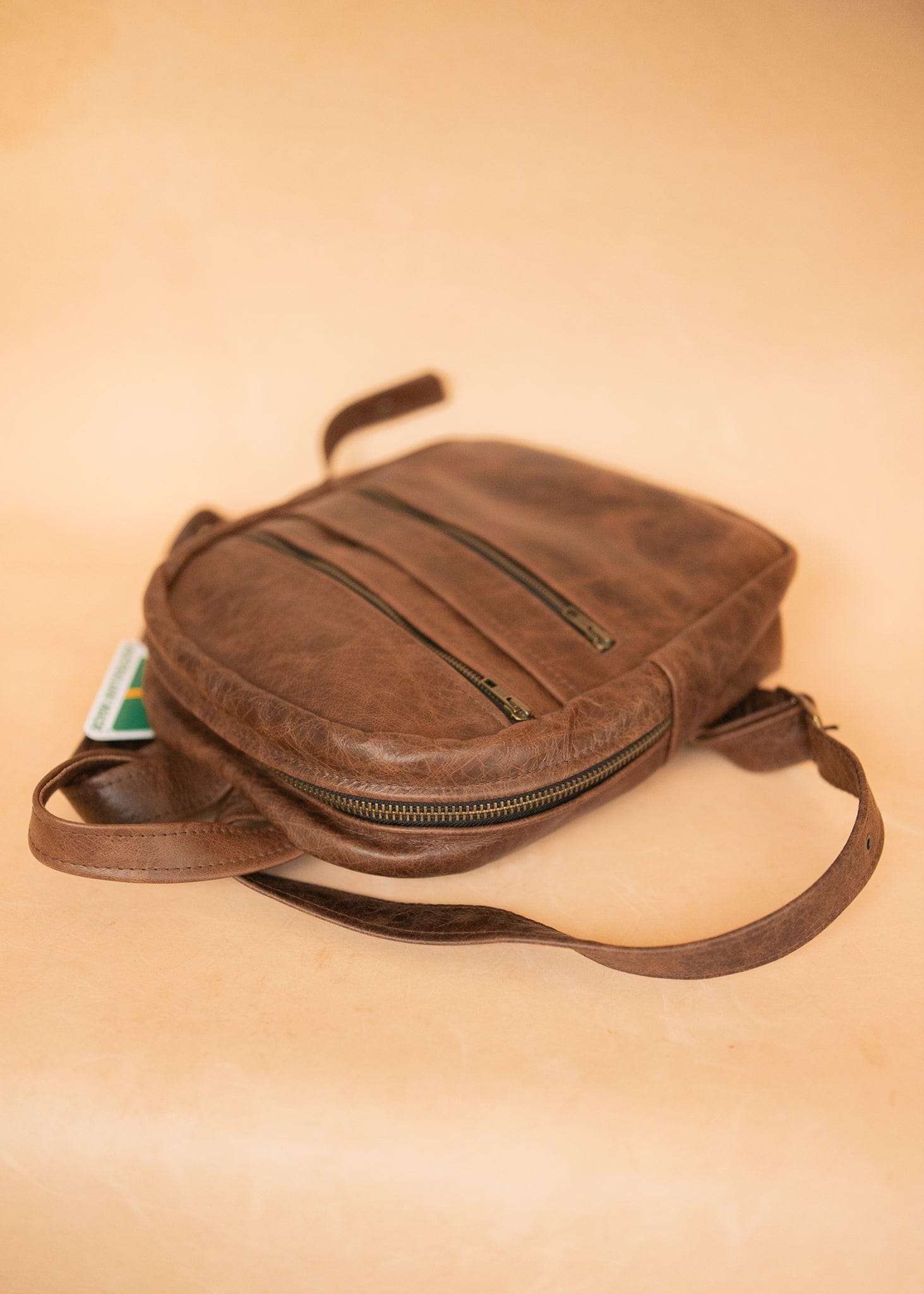 The Real McCaul Leathergoods Back Packs The Annie Backpack - Large - Cowhide - Premium Marble Brown Australian Made Australian Owned Leather Backpacks Made in Australia