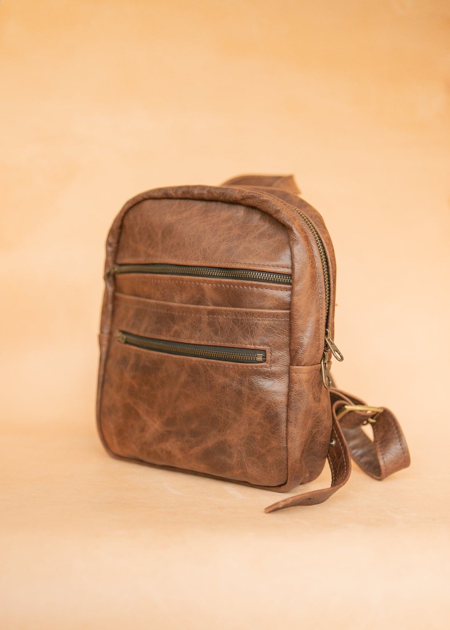 The Real McCaul Leathergoods Back Packs The Annie Backpack - Large - Cowhide - Premium Marble Brown Australian Made Australian Owned Leather Backpacks Made in Australia
