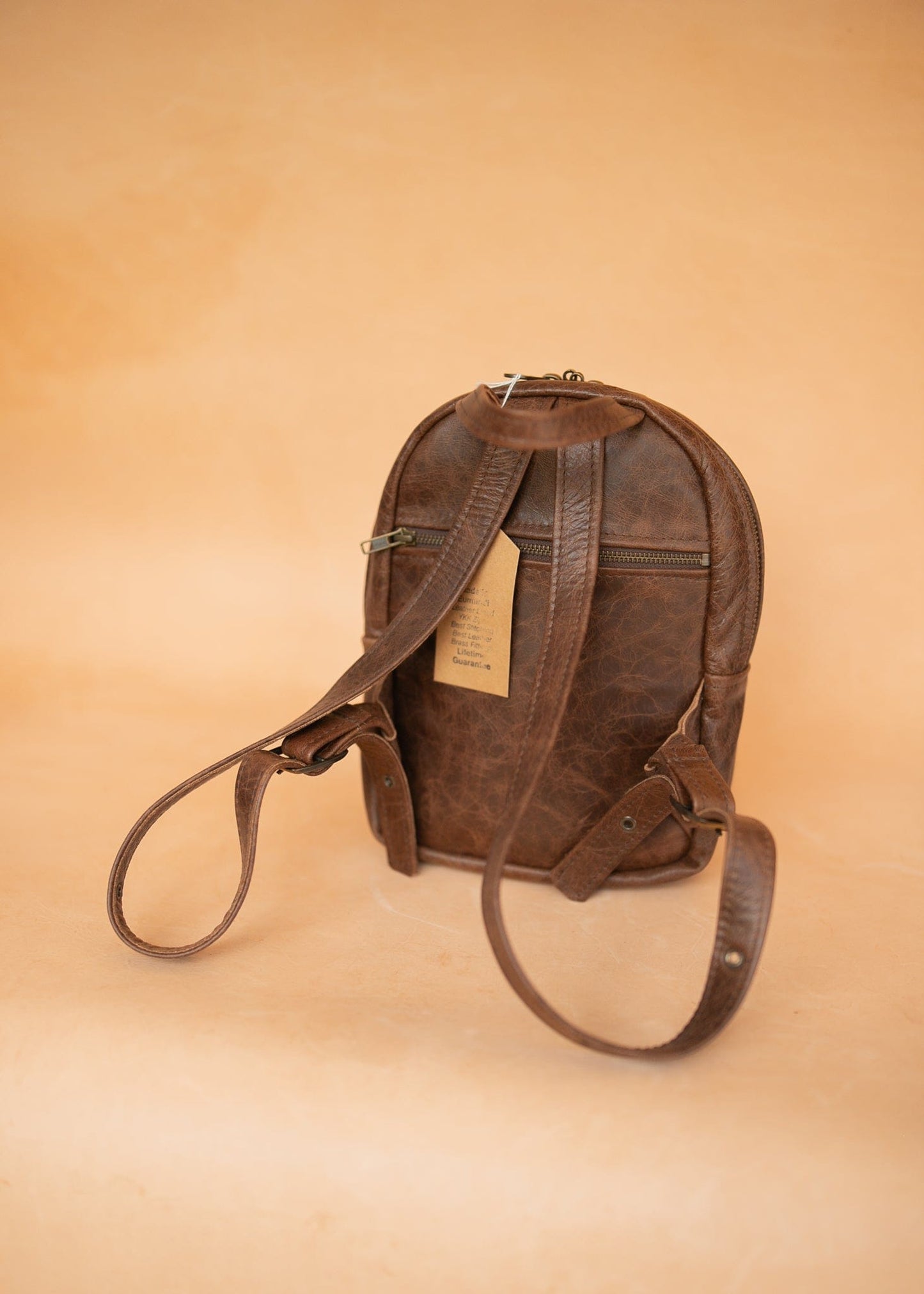 The Real McCaul Leathergoods Back Packs The Mini Annie Backpack - Cowhide - Premium Marble Brown Australian Made Australian Owned Leather Backpacks Made in Australia
