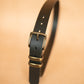 The Real McCaul Leathergoods Belts Antique Brass / 117cm/46” (for pants size 42”) Plain 38mm Belt - Double Keeper - Black Australian Made Australian Owned Genuine Solid Cowhide Leather Belt - Handmade in Australia