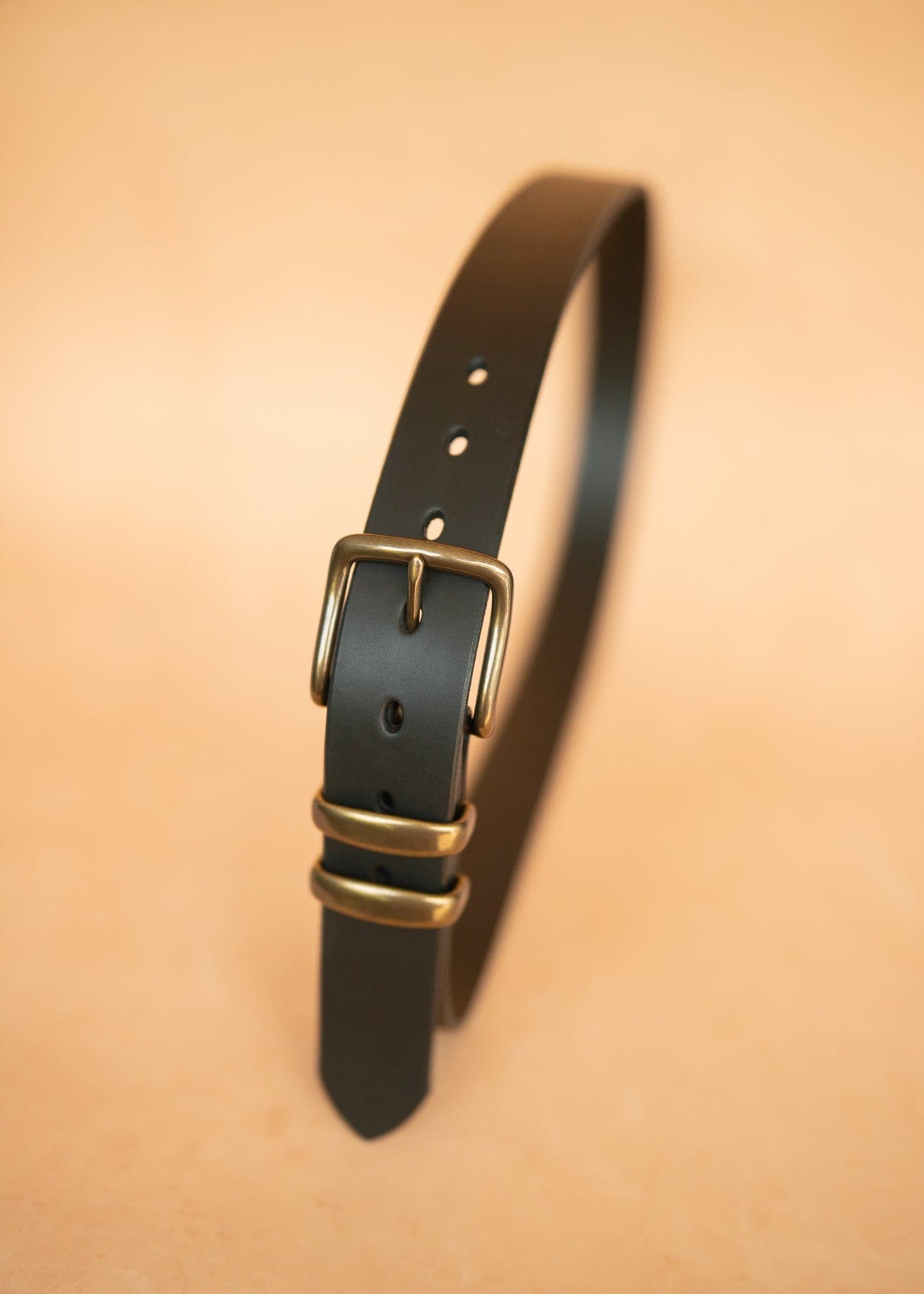 The Real McCaul Leathergoods Belts Antique Brass / 117cm/46” (for pants size 42”) Plain 38mm Belt - Double Keeper - Black Australian Made Australian Owned Genuine Solid Cowhide Leather Belt - Handmade in Australia