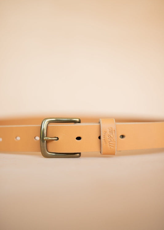 The Real McCaul Leathergoods Belts Antique Brass / 30" (77cm) Legacy Casual Belt 32mm - Natural Australian Made Australian Owned Solid Leather Men's Belt - Handmade in Australia - Brass Buckle