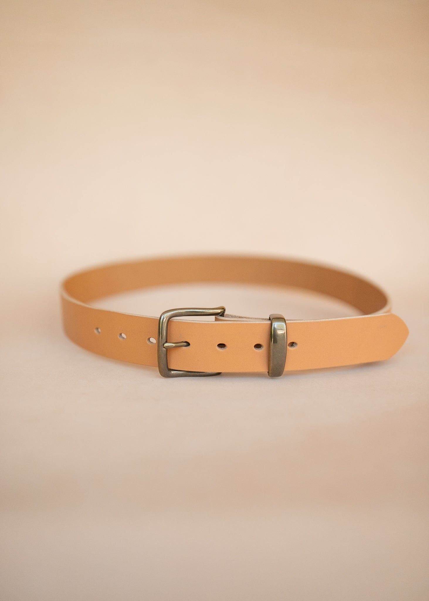 The Real McCaul Leathergoods Belts Antique Brass / 48" (122cm) Plain 38mm Belt - Natural Australian Made Australian Owned Solid Leather Men's Belt - Handmade in Australia - Natural - Brass Buckle