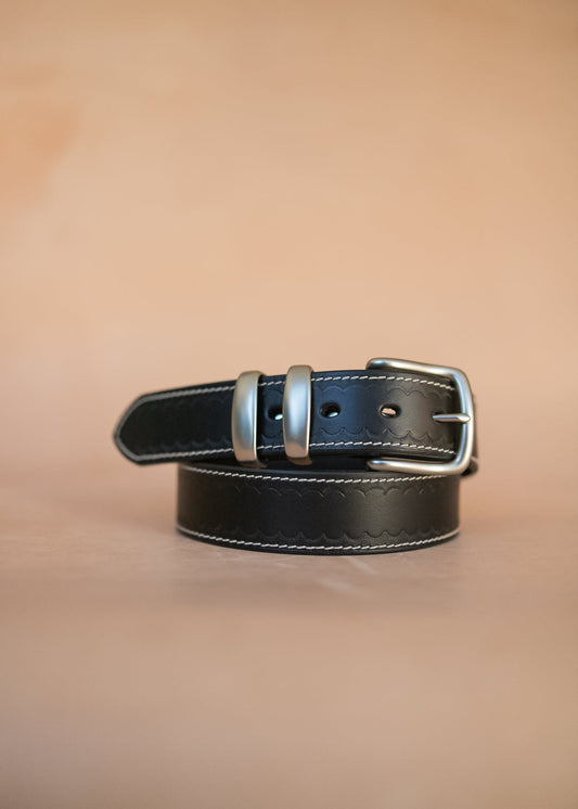 The Real McCaul Leathergoods Belts Deluxe Rancher Belt - 38mm - Black Australian Made Australian Owned Australian Made Solid Leather Full Grain Rancher Belt- Black