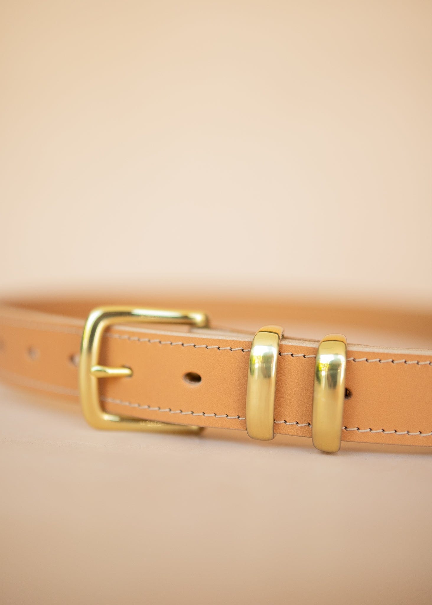 The Real McCaul Leathergoods Belts Gold / 28" (71cm) Rancher Belt 35mm - Natural Australian Made Australian Owned Australian Made Solid Leather Full Grain Rancher Belt- Brass Buckle - Natural