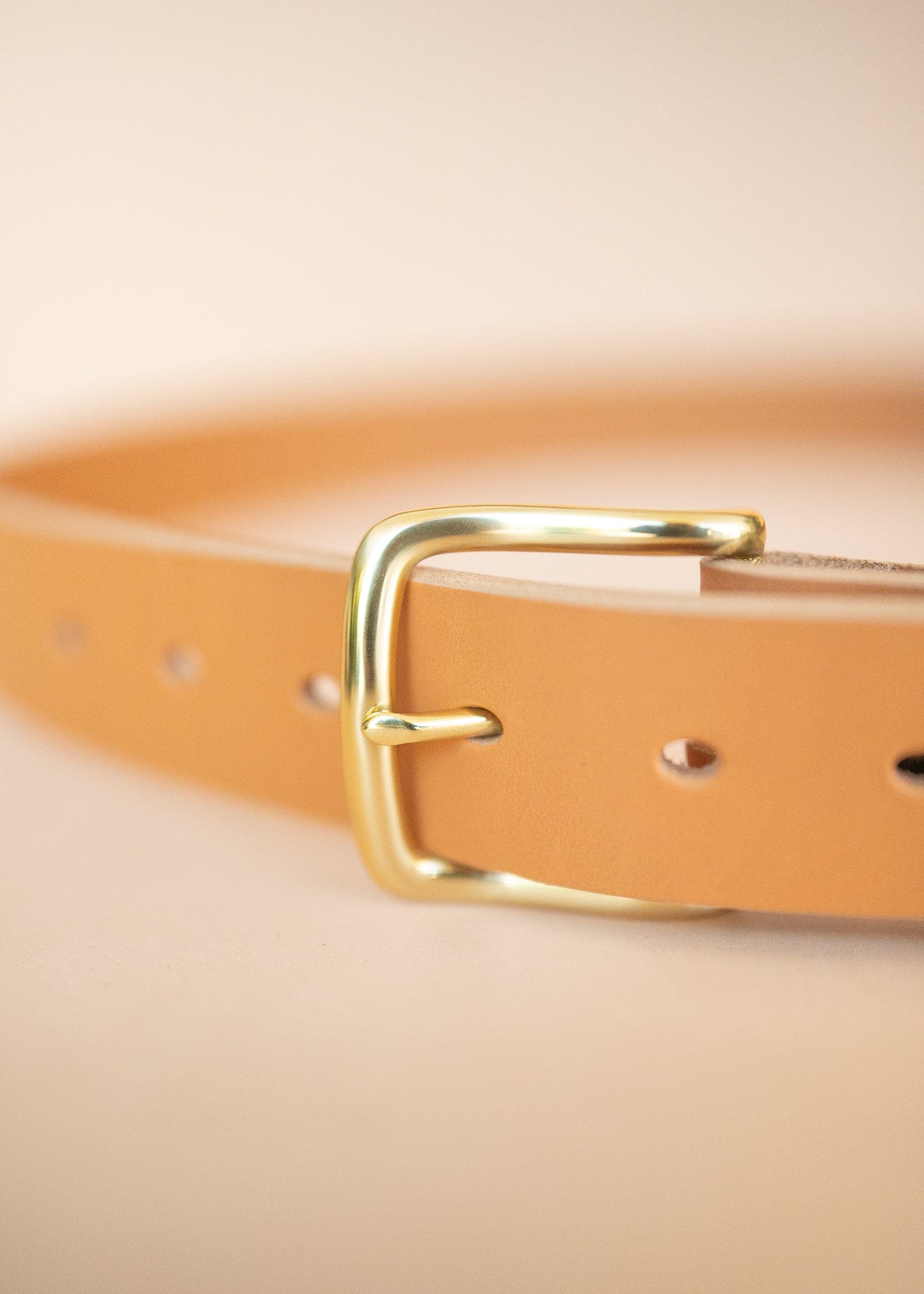 The Real McCaul Leathergoods Belts Gold / 30” (77cm) Plain 38mm Belt - Natural Australian Made Australian Owned Solid Leather Men's Belt - Handmade in Australia - Natural - Brass Buckle