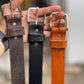 The Real McCaul Leathergoods Belts Legacy Belt 38mm - Rustic Brown Australian Made Australian Owned Solid Leather Men's Belt - Handmade in Australia - Black - Brass Buckle