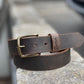 The Real McCaul Leathergoods Belts Legacy Belt 38mm - Rustic Brown Australian Made Australian Owned Solid Leather Men's Belt - Handmade in Australia - Black - Brass Buckle