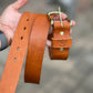 The Real McCaul Leathergoods Belts Legacy Belt 38mm - Tan Australian Made Australian Owned Solid Leather Men's Belt - Handmade in Australia - Black - Brass Buckle