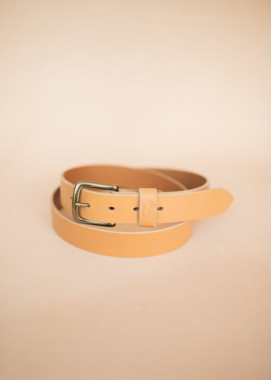 The Real McCaul Leathergoods Belts Legacy Casual Belt 32mm - Natural Australian Made Australian Owned Solid Leather Men's Belt - Handmade in Australia - Brass Buckle