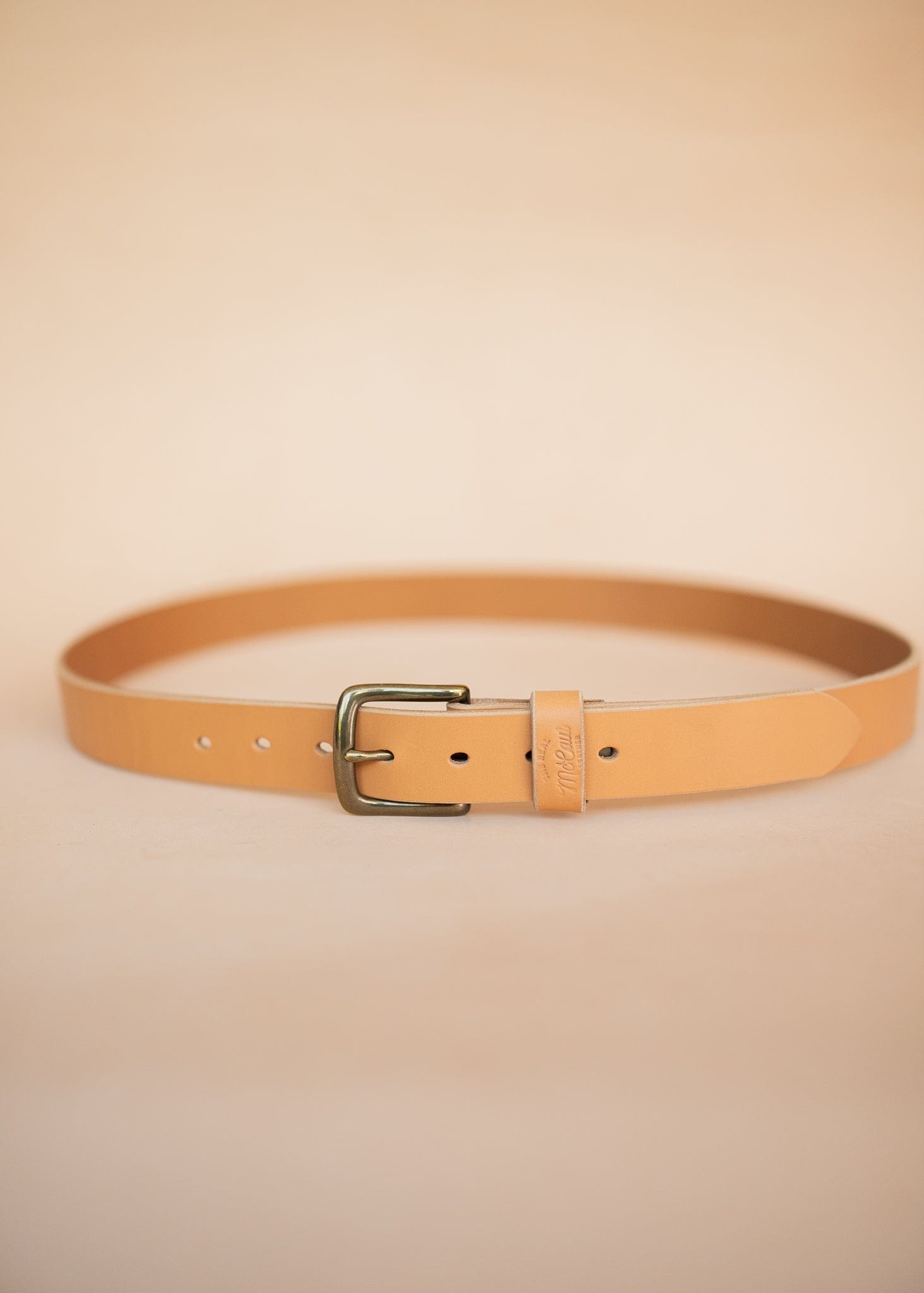 The Real McCaul Leathergoods Belts Legacy Casual Belt 32mm - Natural Australian Made Australian Owned Solid Leather Men's Belt - Handmade in Australia - Brass Buckle