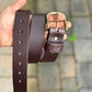 The Real McCaul Leathergoods Belts Legacy Casual Belt 38mm - Dark Brown Australian Made Australian Owned Solid Leather Men's Belt - Handmade in Australia - Black - Brass Buckle