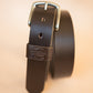 The Real McCaul Leathergoods Belts Legacy Casual Belt 38mm - Dark Brown Australian Made Australian Owned Solid Leather Men's Belt - Handmade in Australia - Dark Brown - Brass Buckle