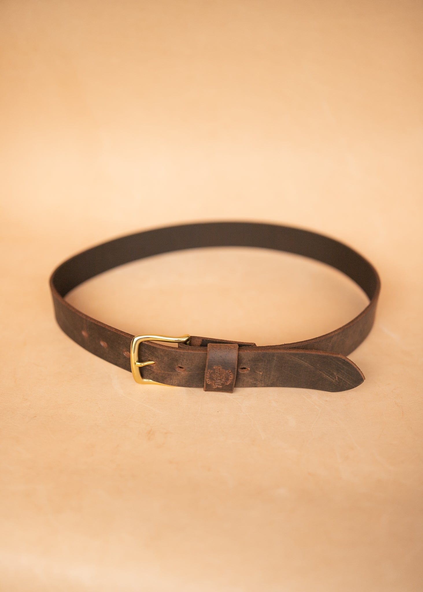 The Real McCaul Leathergoods Belts Legacy Casual Belt 38mm - Rustic Brown Australian Made Australian Owned Solid Leather Men's Belt - Handmade in Australia - Rustic Brown - Brass Buckle