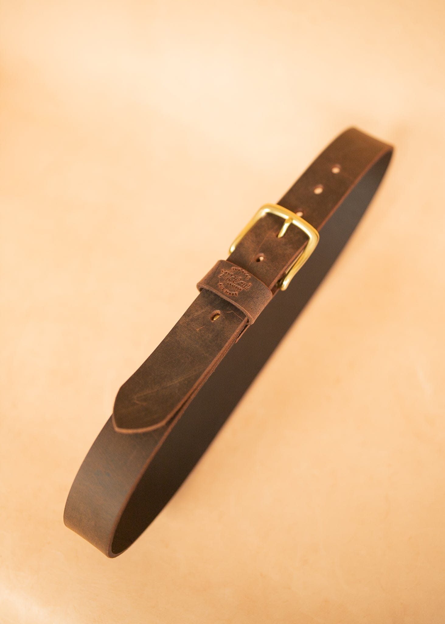 The Real McCaul Leathergoods Belts Legacy Casual Belt 38mm - Rustic Brown Australian Made Australian Owned Solid Leather Men's Belt - Handmade in Australia - Rustic Brown - Brass Buckle